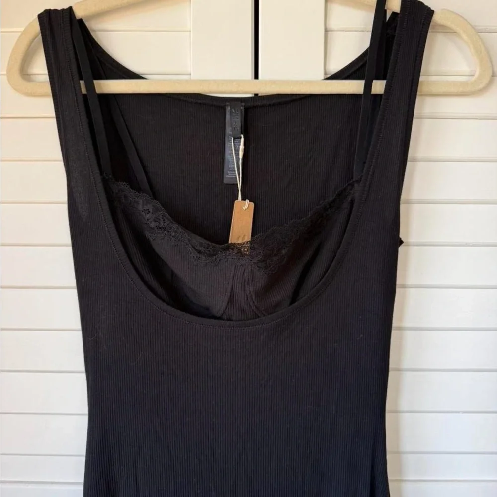 SKIMS RARE! Soft Lounge Long Lace Tank Dress with Bralette - Picture 7 of 11